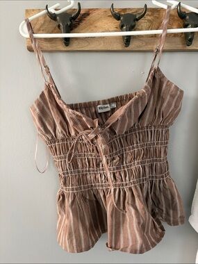 Rhythm SET- stripe brown tank and skirt